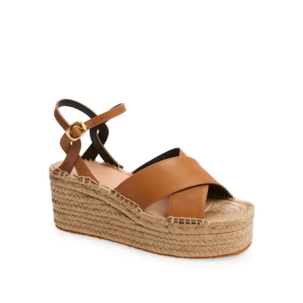 NWT In Box Rag & Bone Hera Wedge Sandals Cigar Brown Leather Size 7